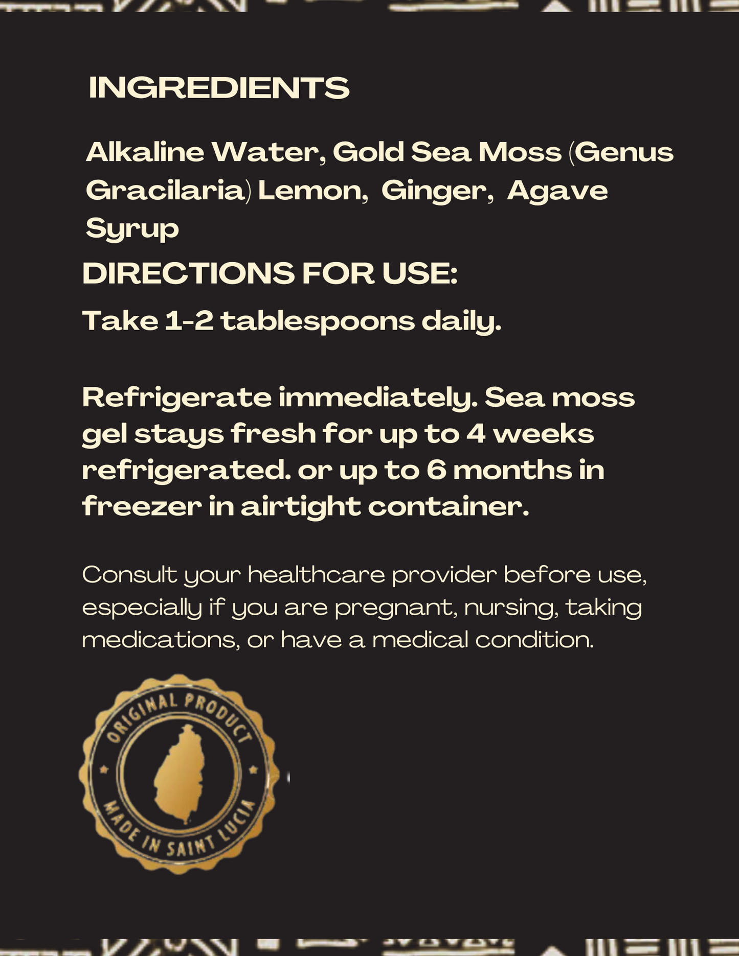 Ginger Lemon Sea Moss Gel